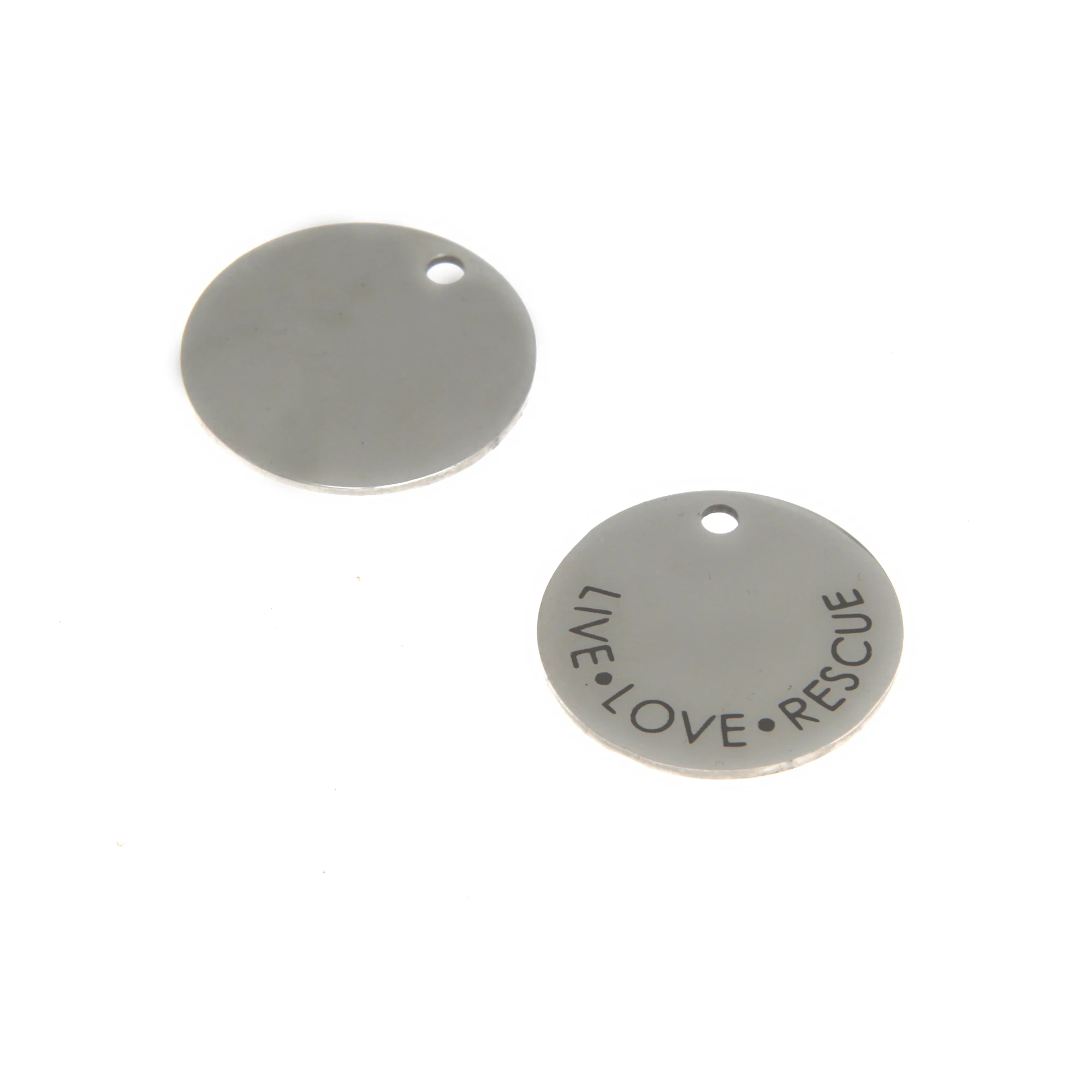 

10pieces/lot Live love rescue charm Stainless steel message Charm pendant 20mm