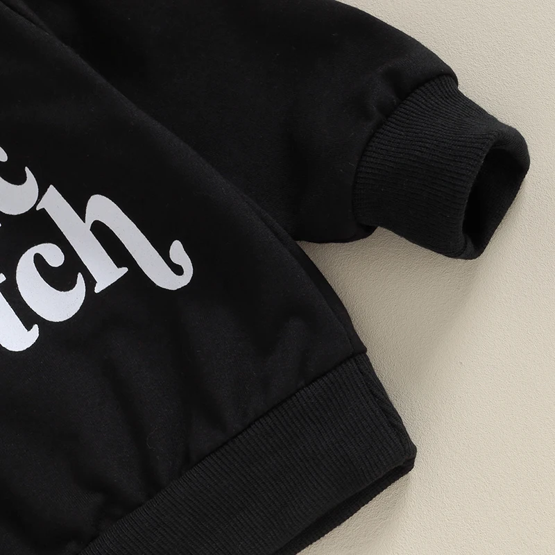 

Kids Baby Girl Sweatshirt Halloween Letter Print Long Sleeve Pullovers Autumn Tops for Toddler Cute Fall Clothes