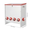16584-f72ff7.jpg Large Capacity Chicken Feeder 10 Ports, Floor-standing Galvanized Metal Poultry Feeder for Turkey Duck Goose 66lbs