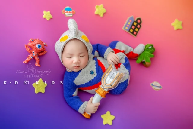 Newborn Photography Outfit Boy Dega Altman Clothes Hat Doll Background Cloth Decoration Set Fotografia Baby Photo Costume Romper