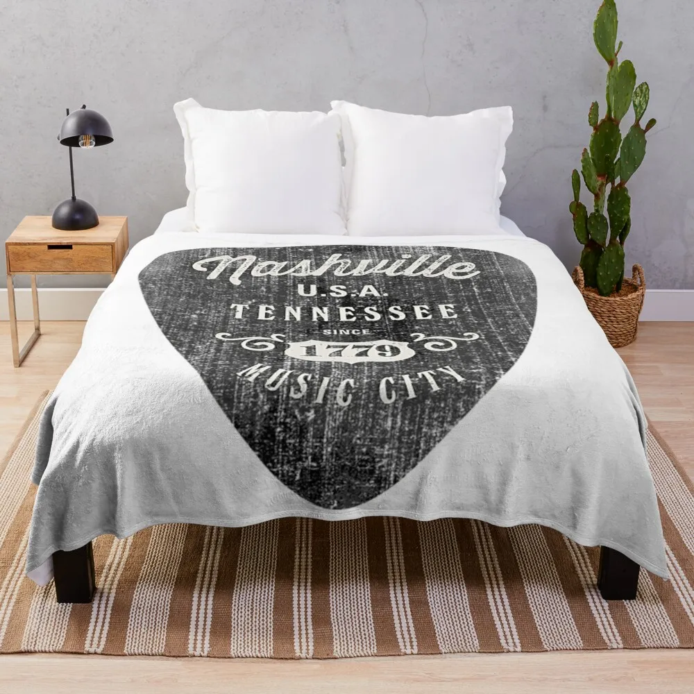 

Nashville T-ShirtNashville Music City USA Vintage Throw Blanket Thermal Blanket Personalized Gift WarmBlanket