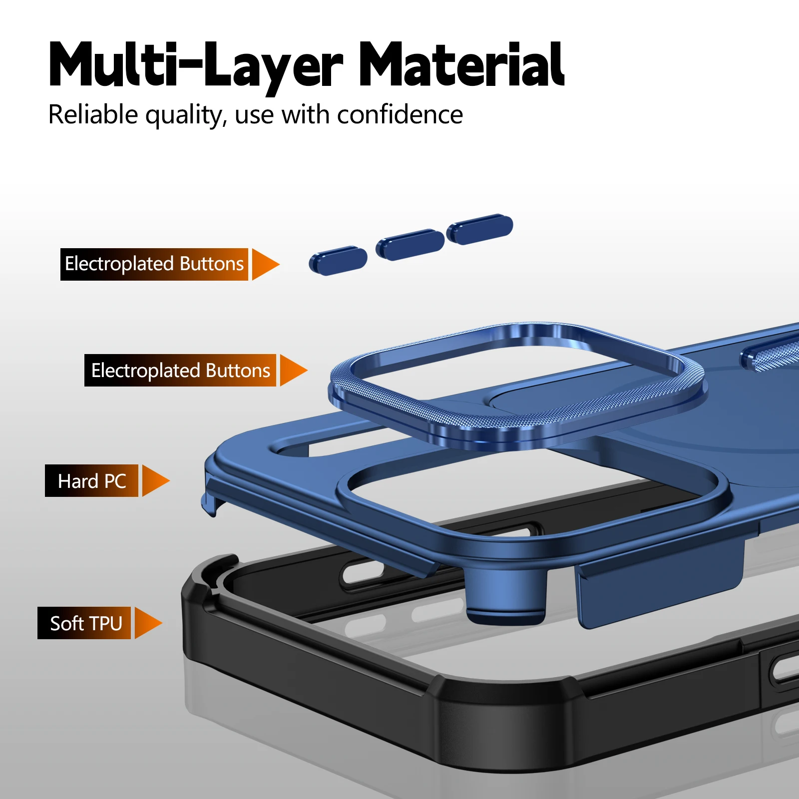 Matte Armor Shockproof Heavy Duty Magnetic Phone Case with MagSafe Compatibility
