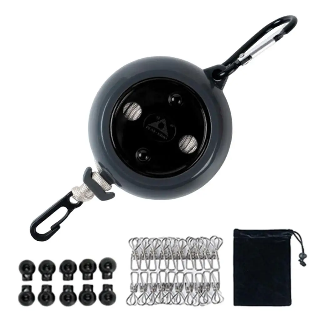 Varal Viagem Portátil 10m - Corda Nylon Com 20 Prendedores - Camping, Hotel, Quintal