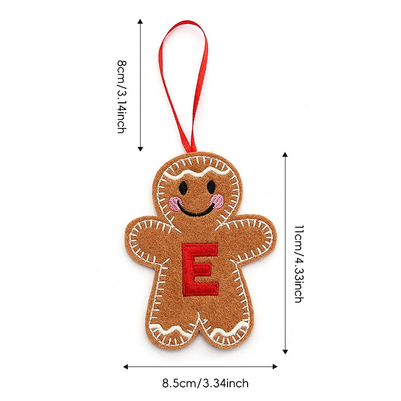 thumbnail image 1 of A-Z Gingerbread Man Doll Christmas Decoration Pendants Xmas Tree Hanging Ornament Christmas for Home New Year Kids Gift, 1 of 5