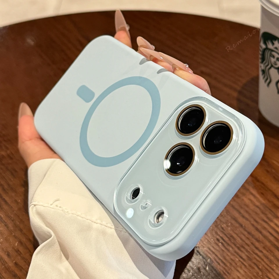 Magnetic Wireless Charging Liquid Silicone Phone Case - Premium Protection Cover