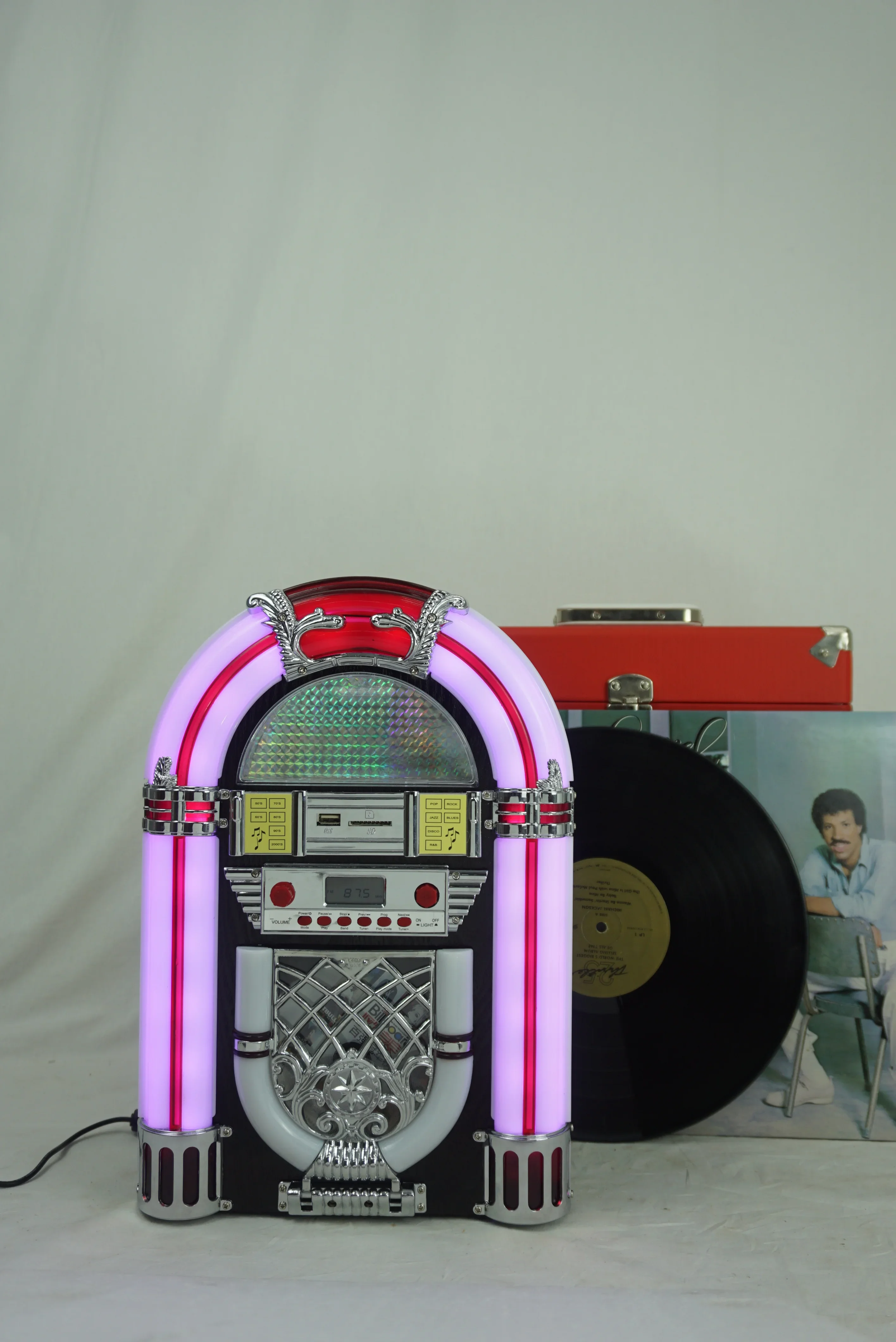 Latest model Small Tabletop Jukebox Retro Cd Player Usb,Sd,Mp3,Bt Functions