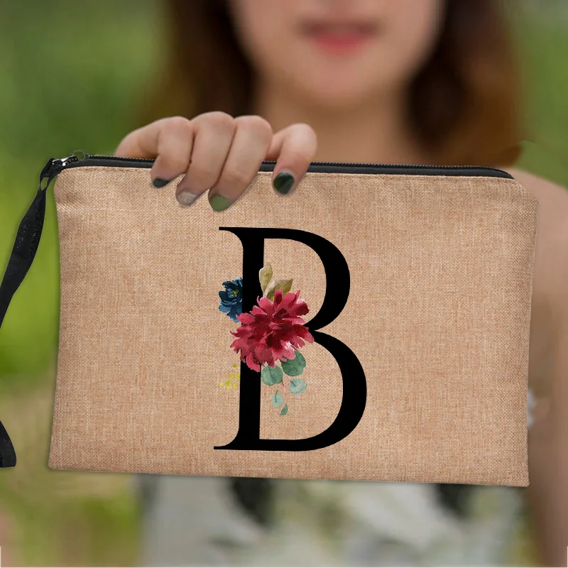 

Женская косметичка с английской алфавитом, женская сумка для макияжа, уход, организация, хранение, сумка на молнии, косметичка для путешествий