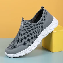  Summer Sneakers Men Shoes Breathable Mesh Lightweight Walking Casual Shoes Slip-On Driving Men's Loafers Zapatos Casuales 