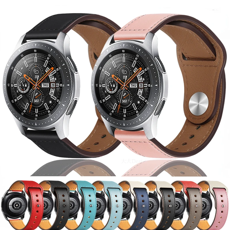 

22mm 20mm Leather strap For Samsung Galaxy watch 3/4/5 Gear S3 Sport watch replacement wristband For Huawei watch GT2/3 Pro Band