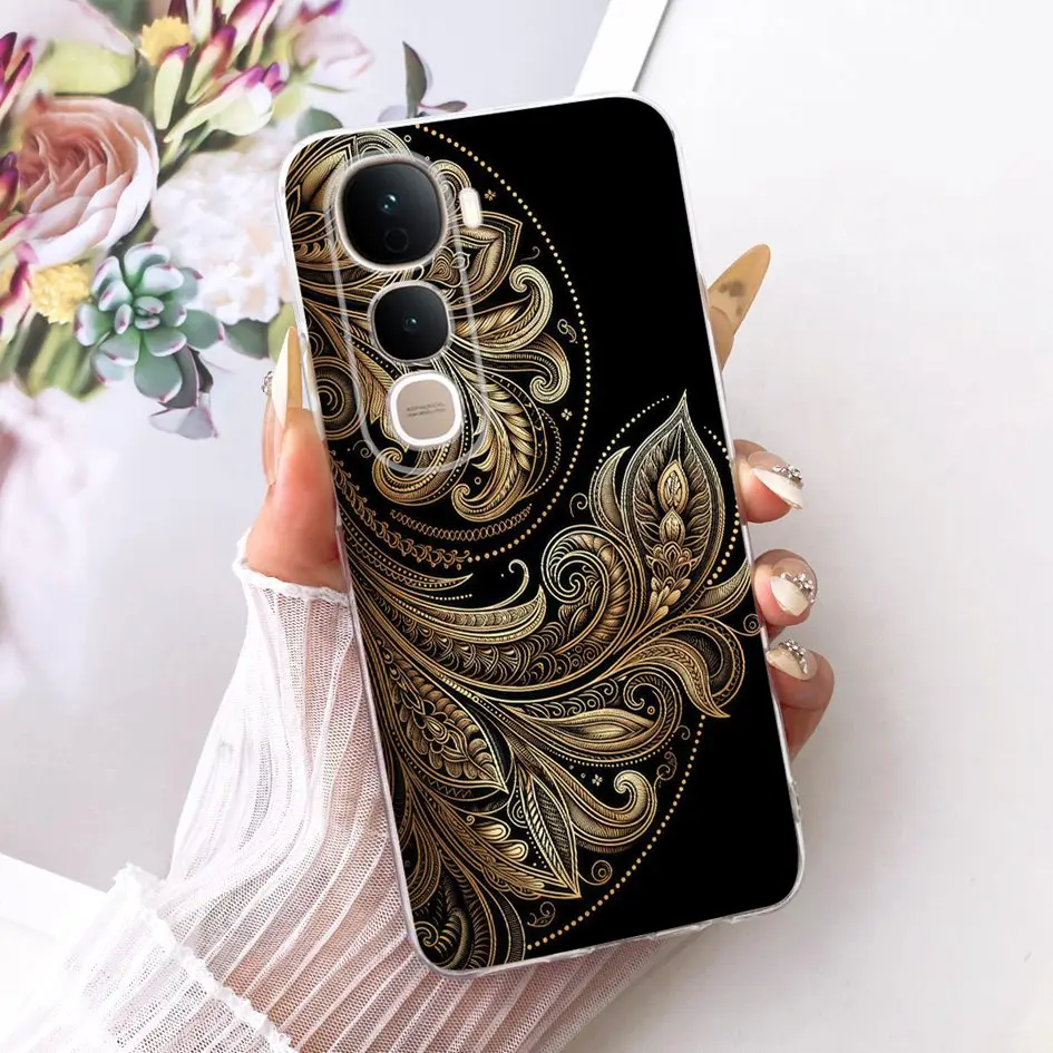 Transparent Silicone Slim Phone Case with Fashionable Floral Design