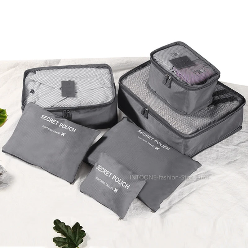 6pcs Set Travel Suitcase Organizer Bags Luggage Packing Cubes For Travel Organizer Storage Shoe Clothes Luggage Organizer Bags