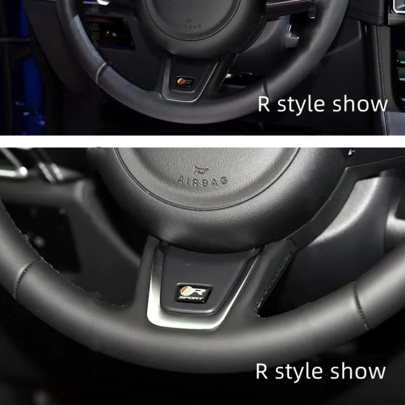 재규어 R S XF XE X-타입 XJ F-페이스 F-타입 E-페이스 I-PACE 3D 메탈 S R 스포츠 스티어링 휠 엠블럼 바디 자동차 스티커