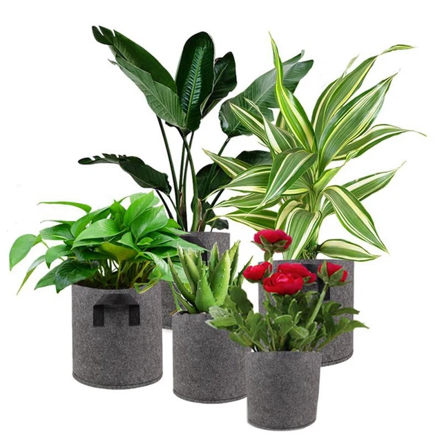 Növénytermesztésű Táskák Érezhető Zöldség Edények Kerti Burgonya Ültető Táska Fogantyúval Megvastagodott Bonsai Virágcserepek 1/3/5/7/10 Gallon
