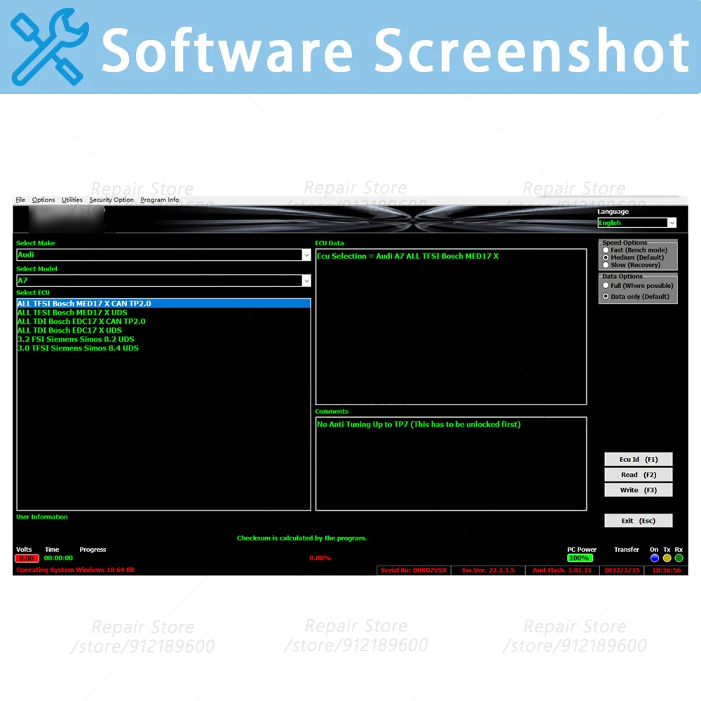 ECU programming tool MP-PS V22 Read/Write of all memories Eeprom Irom Xrom VAG Software MP-PS V22.2.3.5 Compatible with OBD2