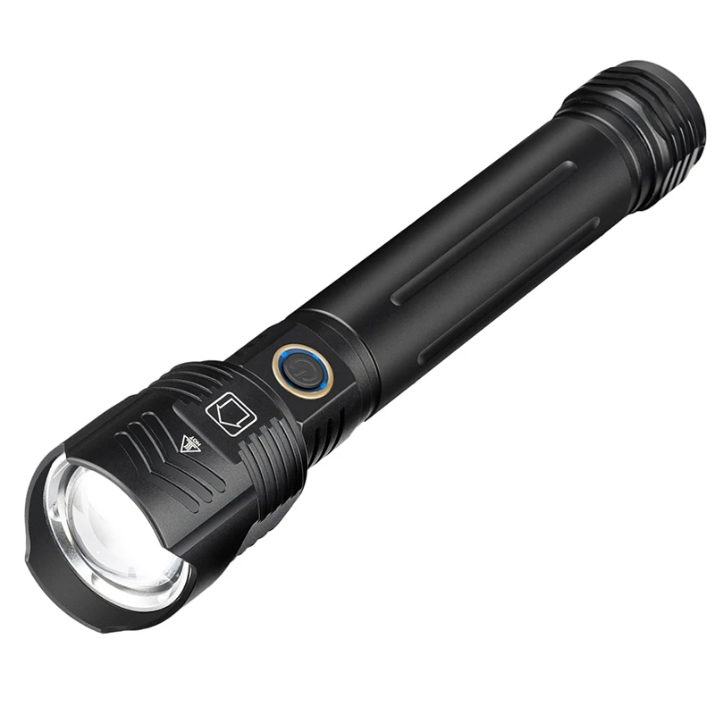 

2X XHP160 Powerful LED Flashlight USB Recharge Zoom Torch IPX6 Waterproof Flash Lamp Light By 26650/18650