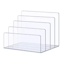 

Desktop File Organizer Multi-Compartment File Holder Transparent File Stand File Sorter