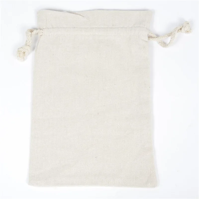 20pcs 코 튼 Drawstring 가방 쌀 차 코 튼 천으로 좋은 캔버스 Drawstring 작은 천으로 가방 선물 포장 가방 웨딩 사탕 가방