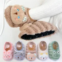 Winter Plush Baby Slippers Cute Cartoon Bear Sock Shoes for Infant Boys Girl Soft Sole Anti-slip Floor Socks Kids Walking Shoes 1