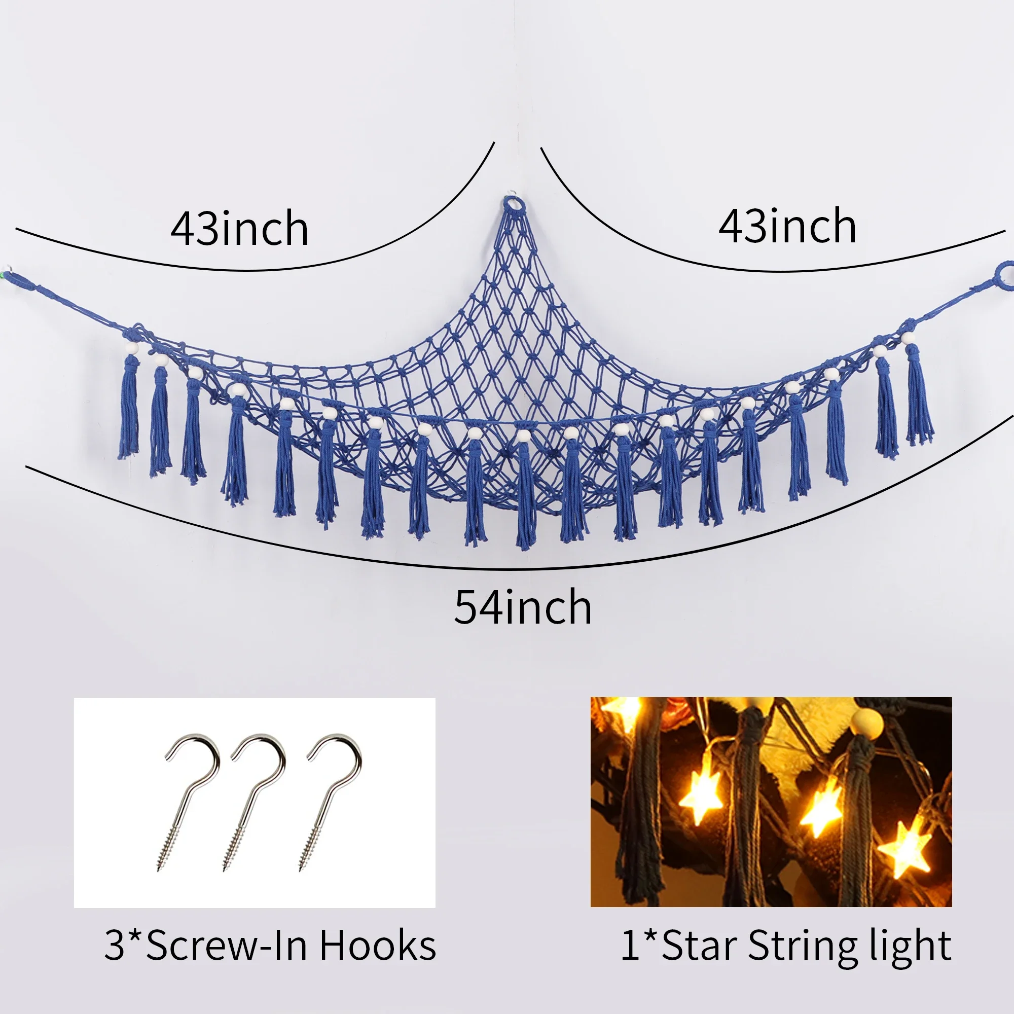 1pcs Stuffed Animal Hammock Toy Storage Hammock Net Wall Sling Mesh Kids Toy Organizer Net