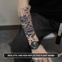 Demon Mask Waterproof Temporary Tattoo Sticker, Long-lasting Waterproof for 1-2 weeks, Realistic Semi-Permanent Fake Tattoo 2