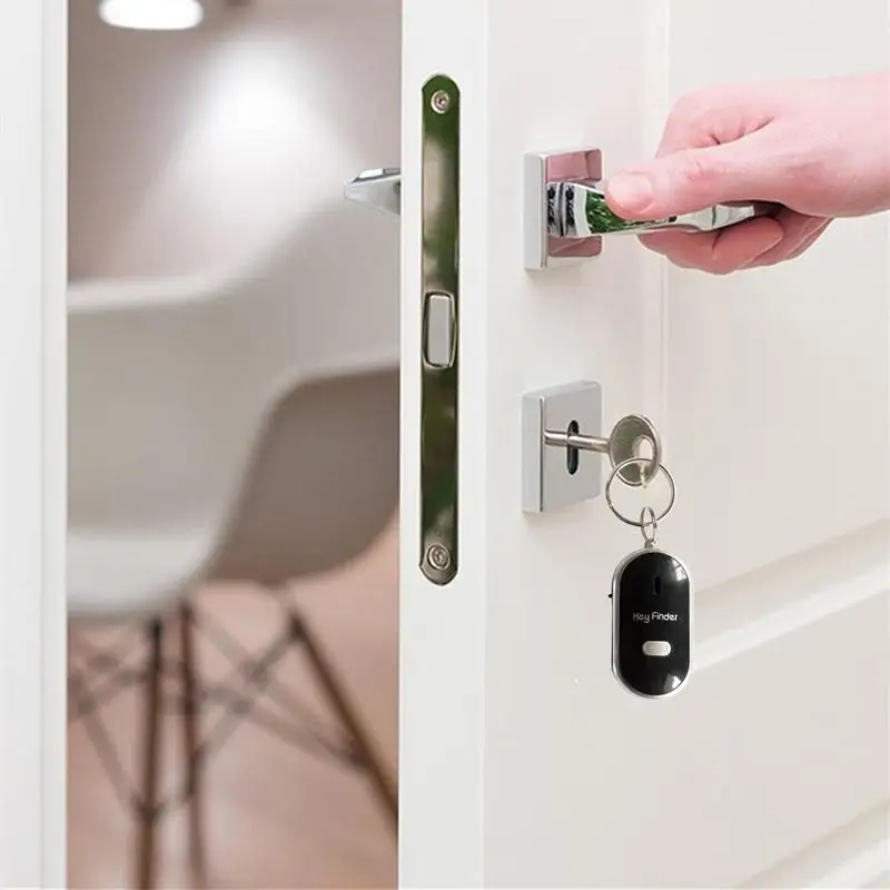 Sound control lost key finder locator keychain torch mini portable whistle key finder bag charm keychain