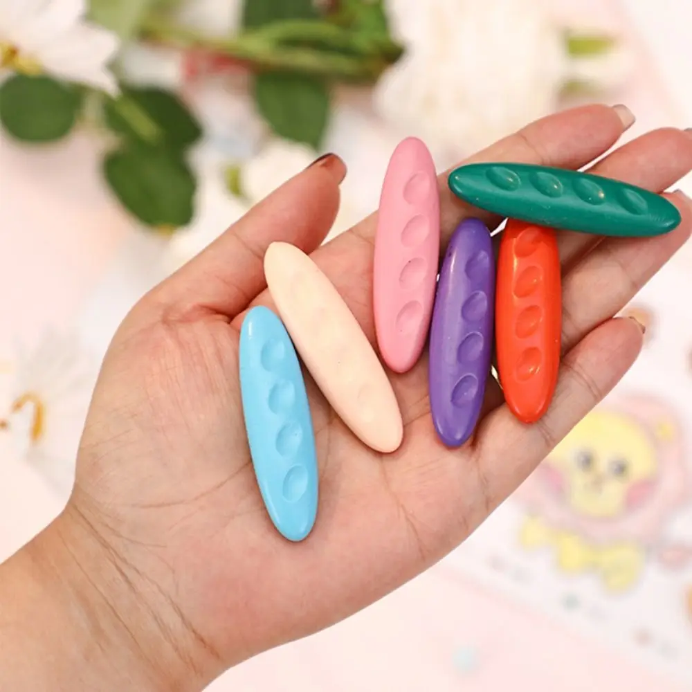Colored Crayons 12/24/36 Colors Plastic Crayon Do Not Dirty Hands Washable Painting Tools Erasable Peanut Shaped Wax Pencil Baby