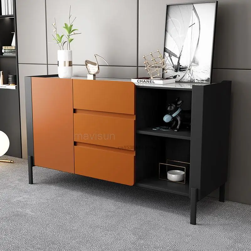 Nordic Rock Board Sideboard Light Luxury Modern Minimalist Cupboard Dining Cabinet Living Room Wine Cabinet Kitchen Furniture