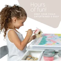 Un ensemble de table d'art pour enfants avec chaises pour salle de jeux, table d'activité artisanale et de jeu en bois avec bacs de rangement et rouleau de papier 5