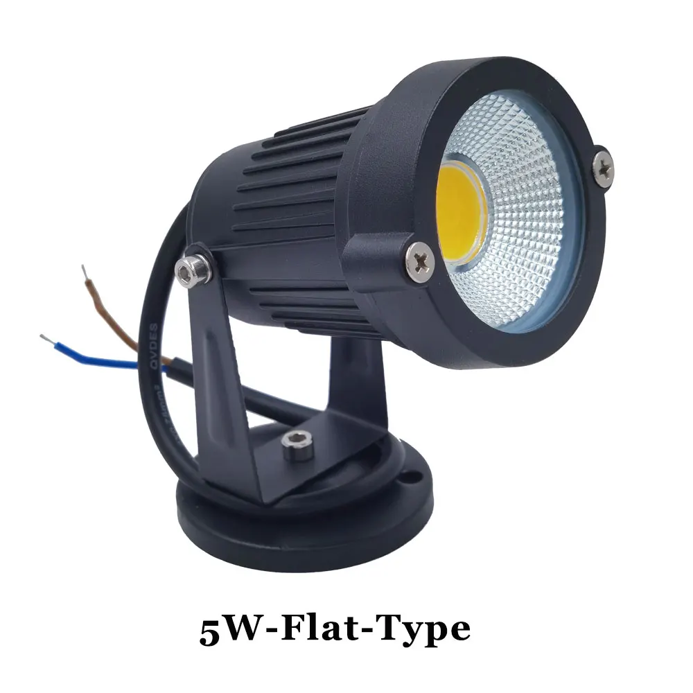thumbnail image 1 of Foco LED para exteriores con punta de aluminio, resistente al agua IP65, 5 W, 220 V, 110 V, 12 V, color blanco cálido, para jardín, 1 of 5