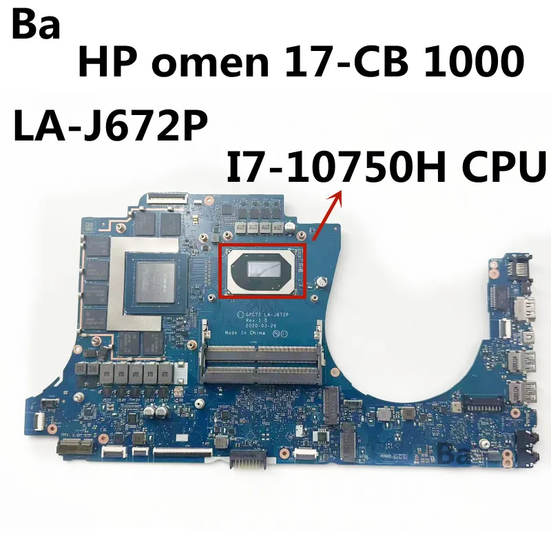 

Материнская плата для ноутбука HP omen 17-CB 1000 с процессором Intel I7-10750H