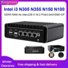 Topton Fanless Mini PC Intel Core 3 N355 N305 8 Core N150 N100 DDR5 2xNVMe 4xi226-V 2.5G Firewall application computer pfsense 1