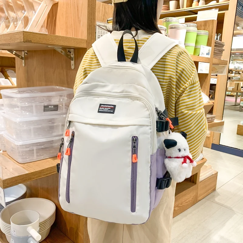 portable traveling bag Solid color women backpack high-capacity Laptops Girl backpack 2023 fashion university backpack book bag
