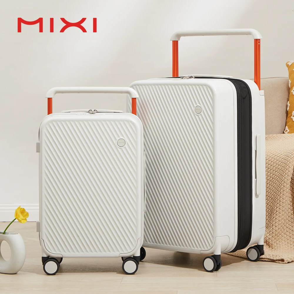 MIXI Expandable Carry On Luggage Lightweight Large Capacity Wide Handle PC Travel Suitcases Spinner Wheels TSA Lock 20 24 Inch spinner luggage