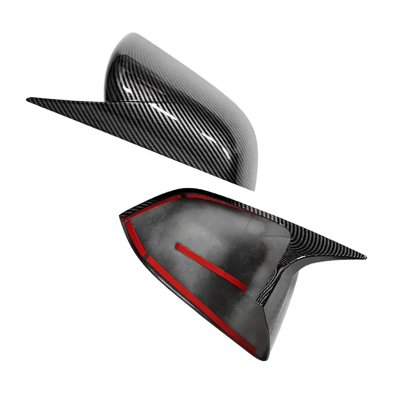 2021 테슬라 모델 y용 자동차 백미러 커버 쉘, 탄소 섬유 경적 미러 커버, 자동차 외관 수정 장식