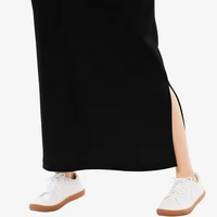 Plus Size Knot Drawstring Waist Summer Spring Long Skirt Women Elastic Waist Slit Pocket Sides Black Casual Sports Skirt 6XL 7XL - Image 3
