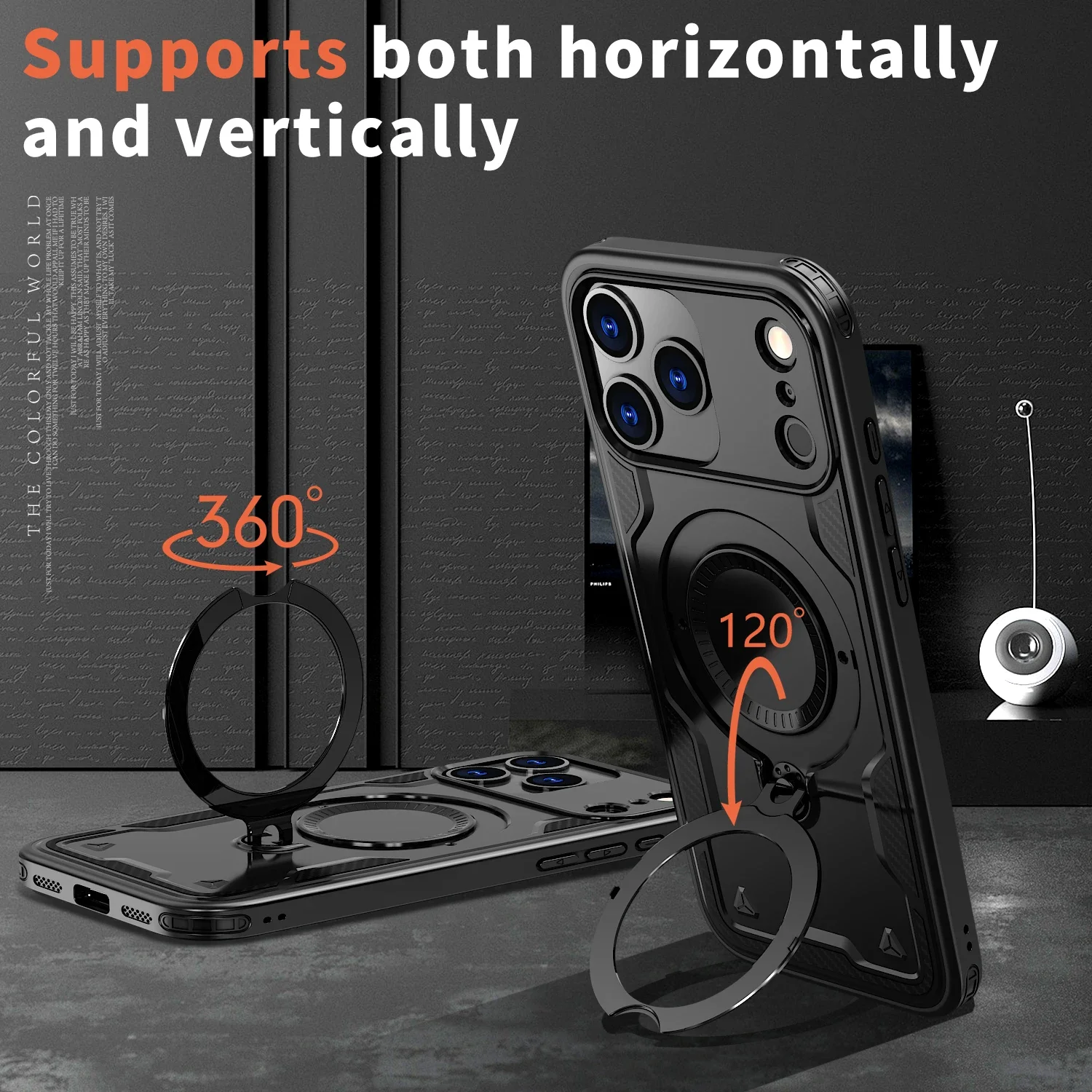 Wireless Charging Stand Ring Hard Case for iPhone - Premium Protection and Style