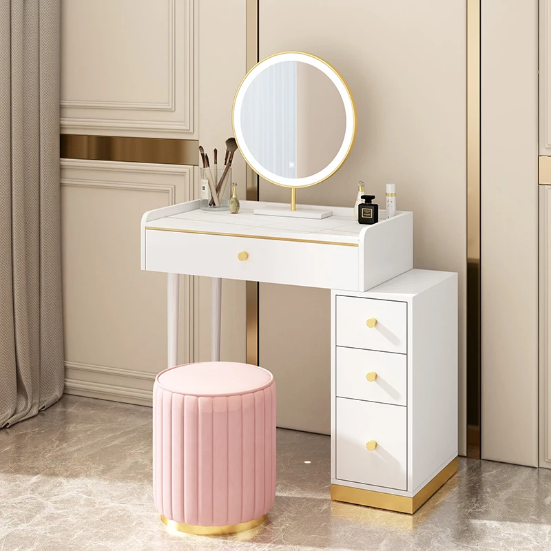 

Dresser Small Bedroom Internet Celebrity Ins Style Modern Stone Plate Dresser Mini Nordic High-End Entry Lux Makeup Table