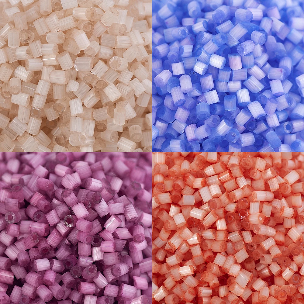 

450g/Bag 2x2.5mm Glass Cat Eye Color Glitter Straight Hole Spacer Tube Bead For DIY Nail Art/Kids Jewelry Making Sewing Supplies