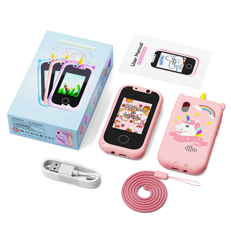 Kids Smart Phone Toys for Girls Unicorns Gifts 2.8 inch Touchscreen Dual Camera Music Player Learn Toys Christmas Birthday Gift 5