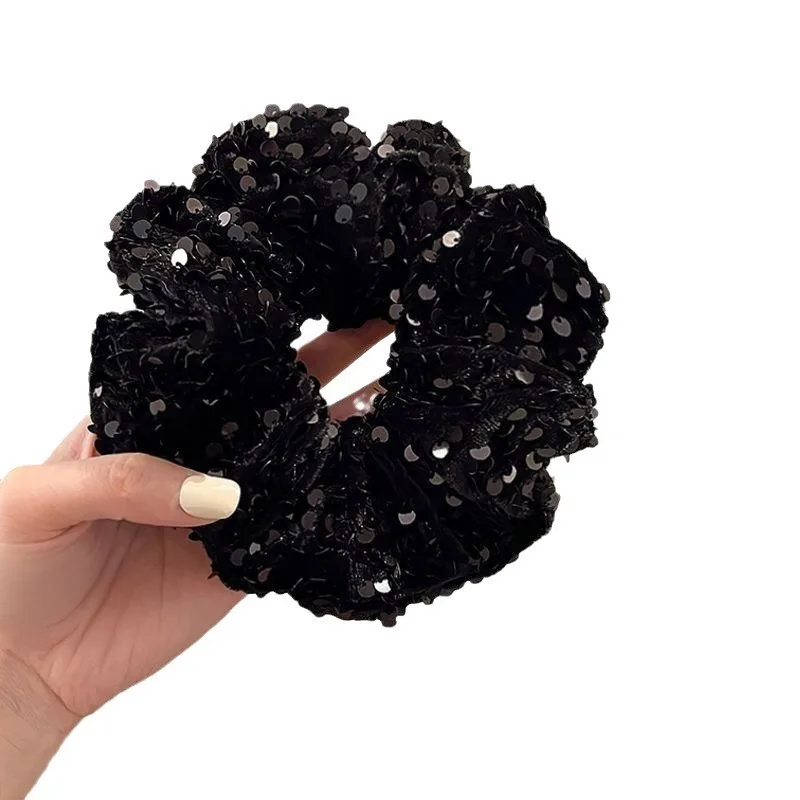 Elegant Velvet Glitter Hair Scrunchies - Versatile Fashion Accessories