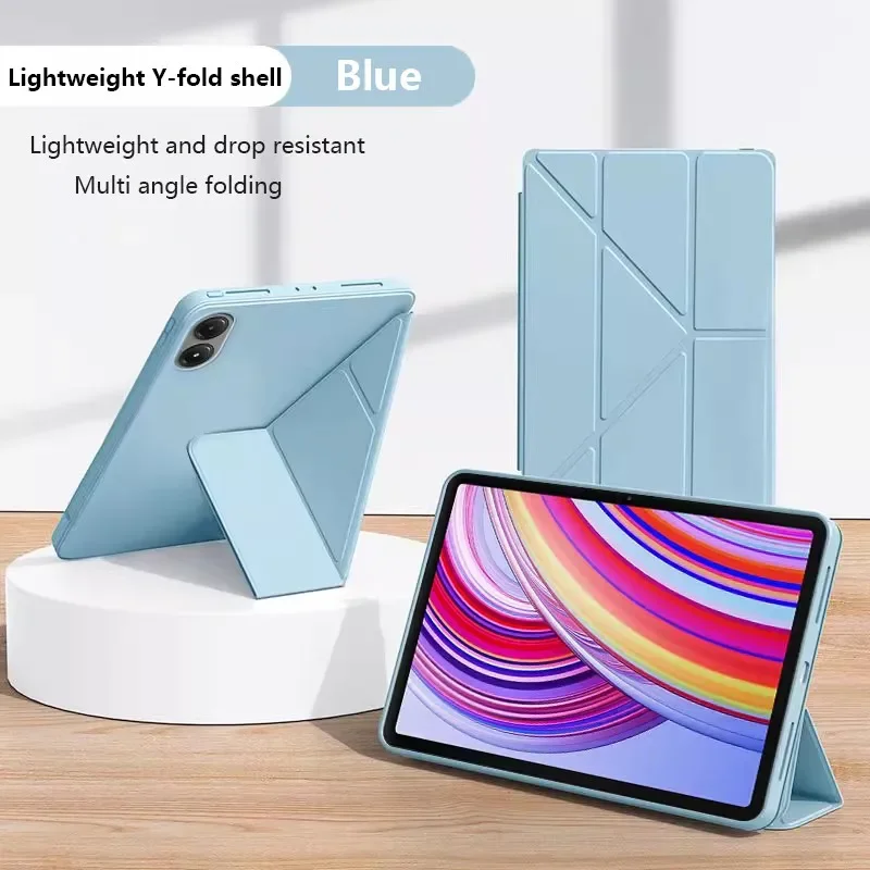 Premium Y-Folding Leather & Silicone Tablet Stand Case - 12.1