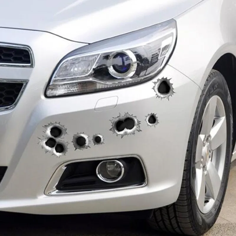 Personalized 3D Bullet Hole Car Stickers Creative Bumper Body Side Decal