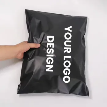 50 postal transport bags, opaque PE plastic bags,transport envelopes, black mail bags with self-adhesive seals,customizable logo 1