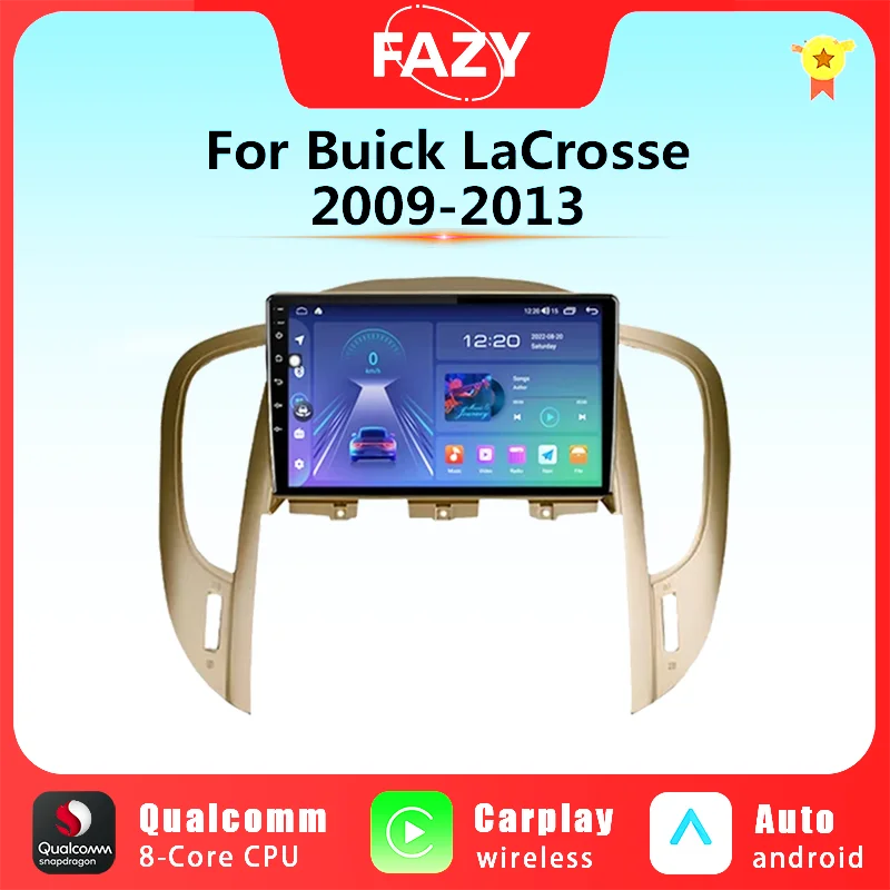

9'' Android 12 CarPlay For Buick LaCrosse 2009-2013 Car Radio Multimedia Player Navigation Stereo GPS No 2din 2 Din DVD Qualcomm