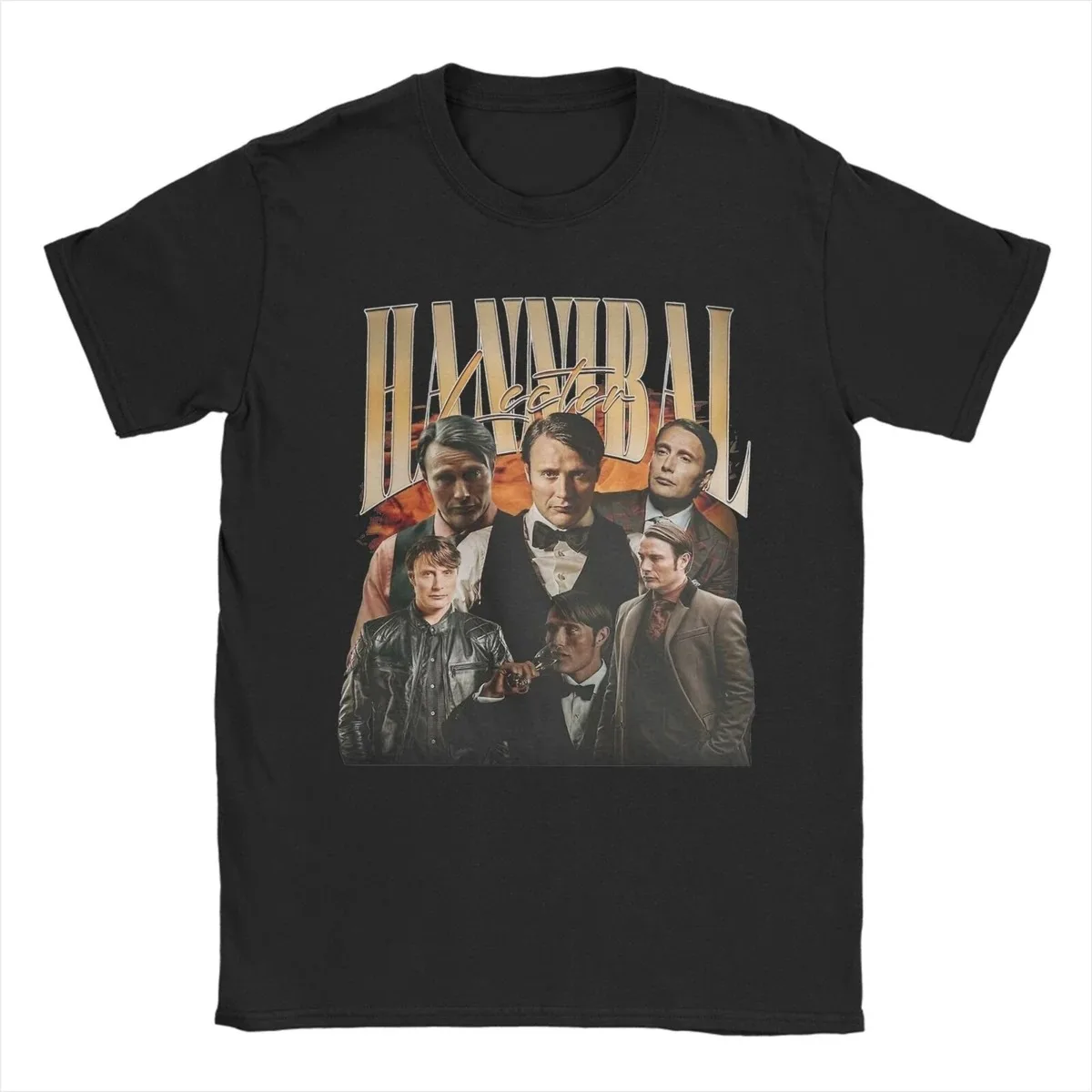 Hot Mads Mikkelsen Hannibal Still Grafikdruck T-Shirt Damen Herren Streetwear Hip Hop Mode Übergroßes Baumwoll-Sofort-T-Shirt Sommer Neu