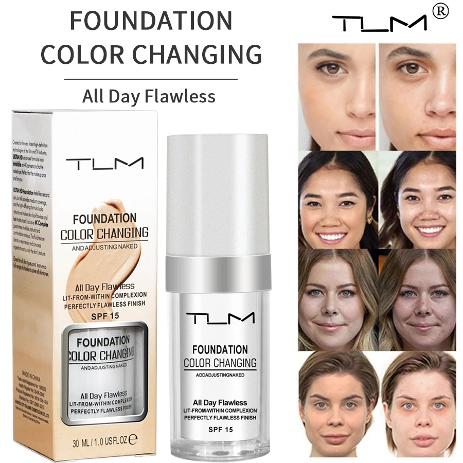 3/5PCS TLM Foundation Color Changing Suitable For All Skin Tones Covers Blemishes Create Delicate And Elegant Face TUM Waterproo