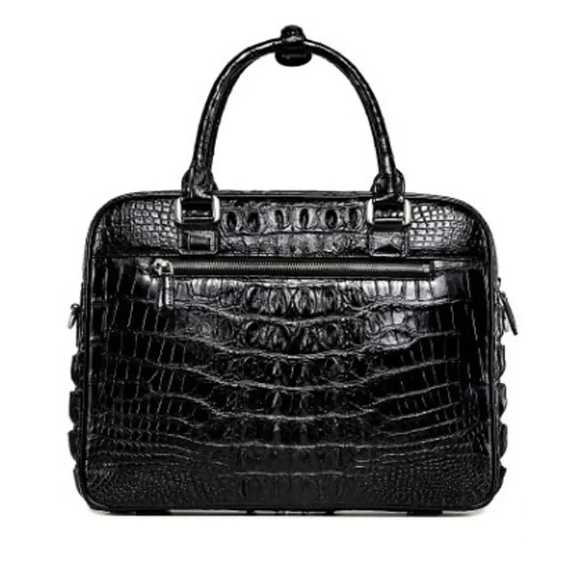 LINSHE crocodile briefcase male business handbag business crocodile leather bag