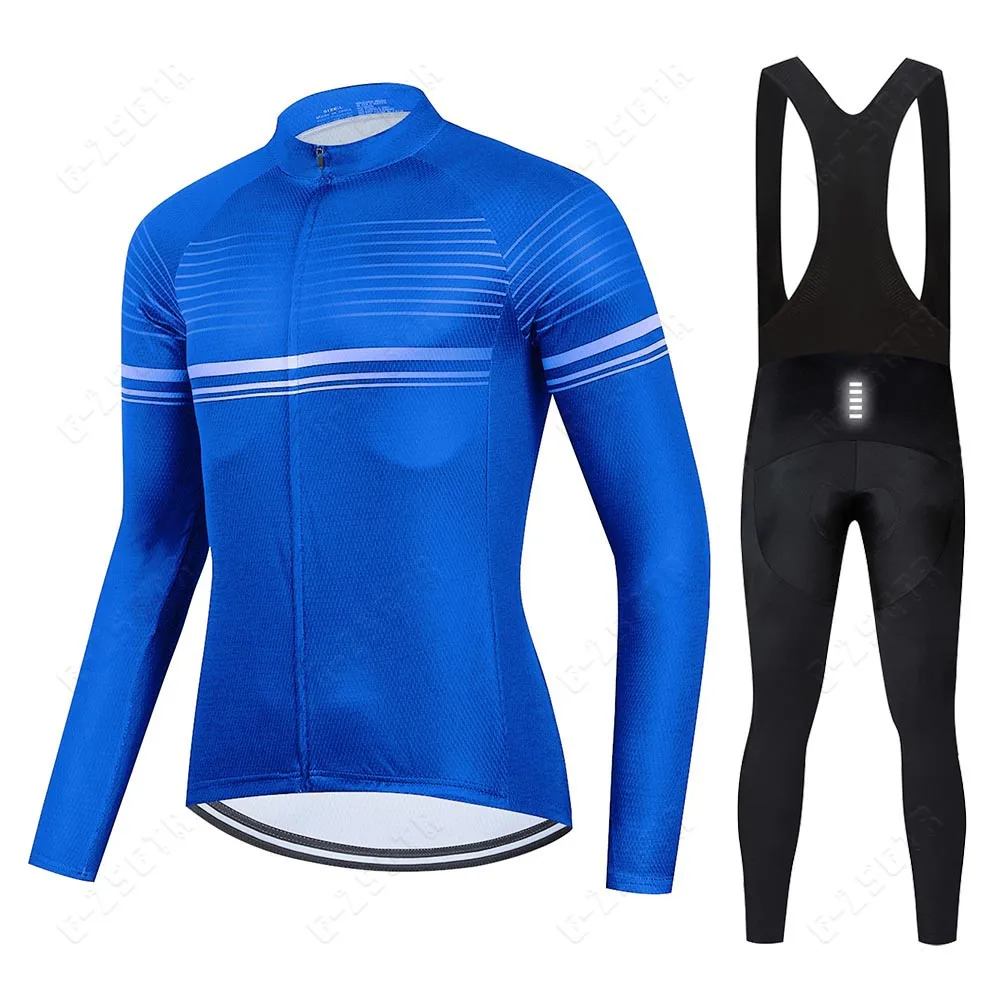 

2023 Cycling Jersey Sets Men Cycling Long Sleeves Autumn Bike Clothing Suits Shockproof Gel Pad Pants Comfortable Bicycle Wear