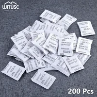 50-200 Packs Damp Moisture Dehumidifier Non-Toxic Silica Gel Desiccant Absorber Bag Clothes Food Storage For Kitchen Room Living 1