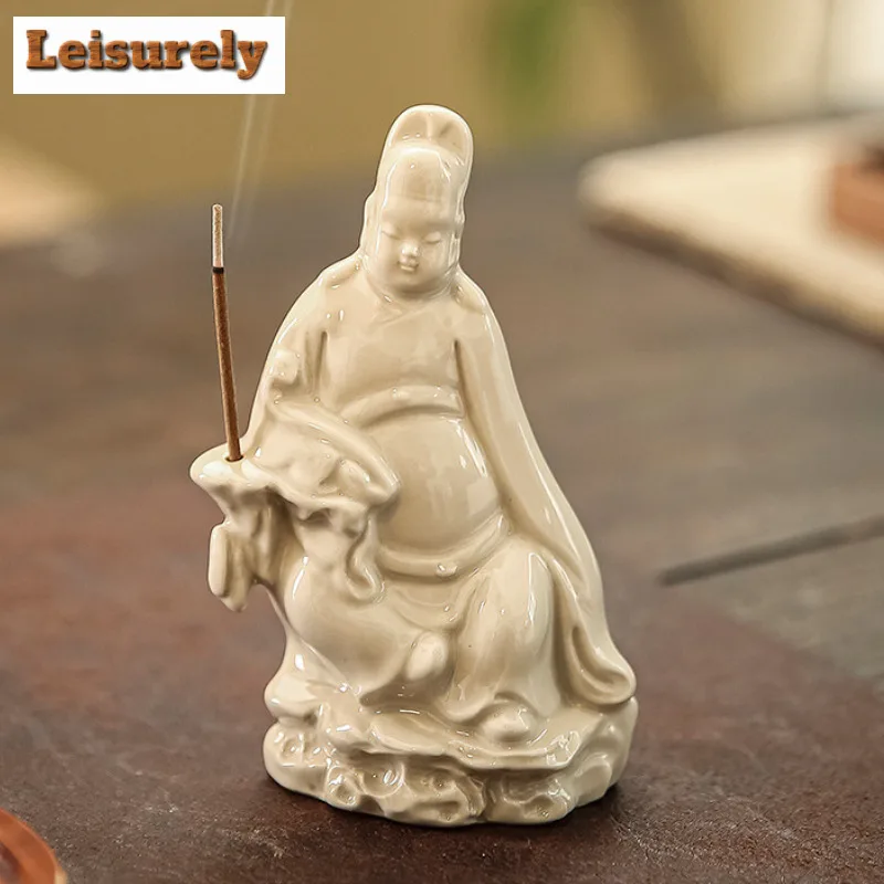 Chinese Style Ceramic Wenchang Emperor Tea Pet Japanese Exquisite Miniatures Tea Figurine Play Toys Tea Statue Ornaments Craft